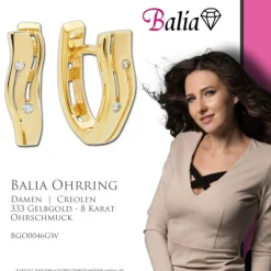 Balia Damen Creolen aus 333 Gelbgold mit Zirkonia BGO0046GW