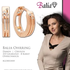 Balia Damen Creolen aus 333 Rosegold mit Zirkonia BGO0033RW