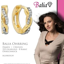 Balia Damen Creolen aus 333 Gelbgold mit Zirkonia BGO0035GW