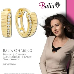 Balia Damen Creolen aus 333 Gelbgold mit Zirkonia BGO0037GW