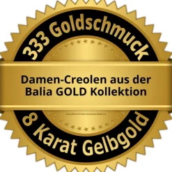 Balia Damen Creolen aus 333 Gelbgold mit Zirkonia BGO0042GW