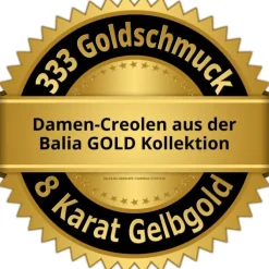 Balia Damen Creolen aus 333 Gelbgold mit Zirkonia BGO0003GW