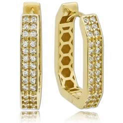 Balia Damen Creolen Karree Zirkonia aus 333 Gelbgold BGO0115GW