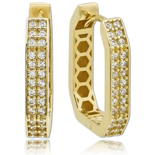 Balia Damen Creolen Karree Zirkonia aus 333 Gelbgold BGO0115GW