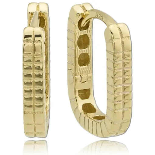 Balia Damen Creolen Muster eckig aus 333 Gelbgold BGO0108GO