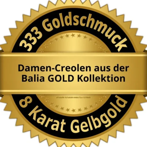 Balia Damen Creolen Muster eckig aus 333 Gelbgold BGO0108GO