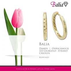 Balia Damen Creolen Shape aus 333 Gelbgold BGO0116GO