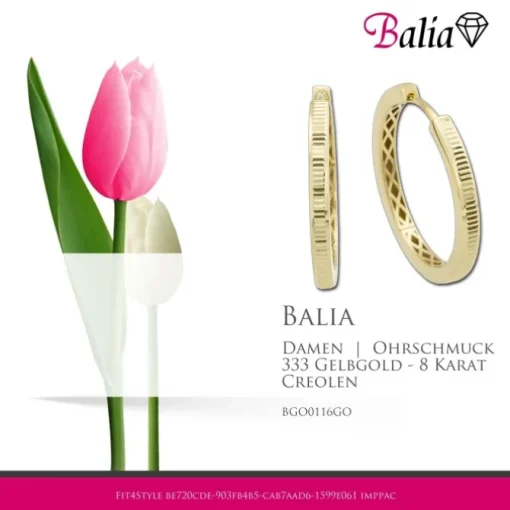 Balia Damen Creolen Shape aus 333 Gelbgold BGO0116GO