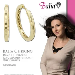 Balia Damen Creolen Shape aus 333 Gelbgold BGO0116GO