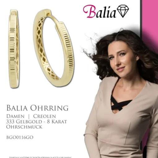 Balia Damen Creolen Shape aus 333 Gelbgold BGO0116GO