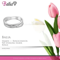 Balia Damen Fashion Ring aus 925 Silber Zirkonia weiß Gr.60 BAR023W60