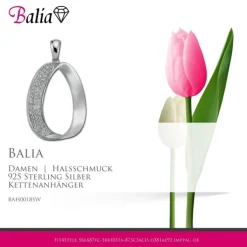 Balia Damen Kettenanhänger 925 Silber matt und poliert BAH0018SW