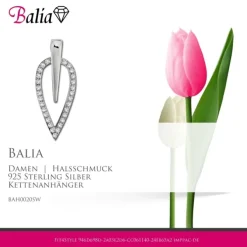 Balia Damen Kettenanhänger 925 Silber poliert BAH0020SW
