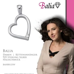 Balia Damen Kettenanhänger 925 Silber poliert BAH0012SW