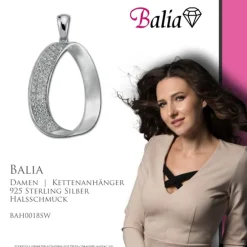 Balia Damen Kettenanhänger 925 Silber matt und poliert BAH0018SW