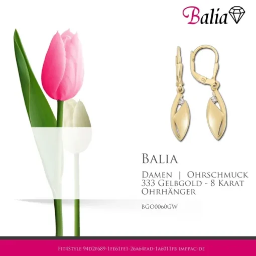 Balia Damen Ohrhänger aus 333 Gelbgold mit Zirkonia BGO0060GW