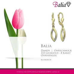 Balia Damen Ohrhänger aus 333 Gelbgold mit Zirkonia BGO0020GW