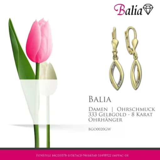 Balia Damen Ohrhänger aus 333 Gelbgold mit Zirkonia BGO0020GW