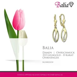 Balia Damen Ohrhänger aus 333 Gelbgold mit Zirkonia BGO0022GW