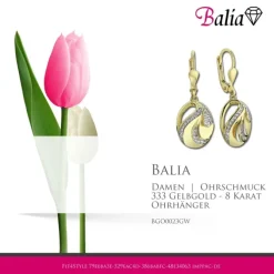 Balia Damen Ohrhänger aus 333 Gelbgold mit Zirkonia BGO0023GW