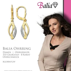 Balia Damen Ohrhänger aus 333 Gelbgold mit Zirkonia BGO0047GW