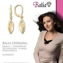 Balia Damen Ohrhänger aus 333 Gelbgold mit Zirkonia BGO0060GW