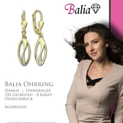 Balia Damen Ohrhänger aus 333 Gelbgold mit Zirkonia BGO0022GW