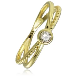 Balia Damen Ring aus 333 Gelbgold mit Zirkonia Gr.54 BGR053G54