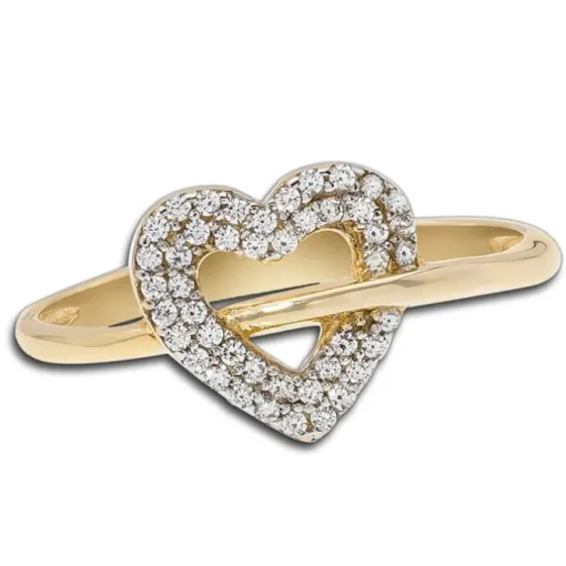 Balia Damen Ring aus 333 Gelbgold Herz mit Zirkonia Gr.54 BGR019G54