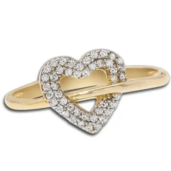 Balia Damen Ring aus 333 Gelbgold Herz mit Zirkonia Gr.58 BGR019G58