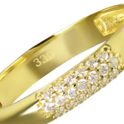 Balia Damen Ring aus 333 Gelbgold 3-reihig mit Zirkonia Gr.58 BGR064G58