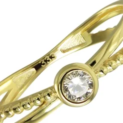 Balia Damen Ring aus 333 Gelbgold mit Zirkonia Gr.54 BGR053G54