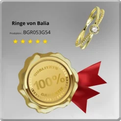 Balia Damen Ring aus 333 Gelbgold mit Zirkonia Gr.54 BGR053G54