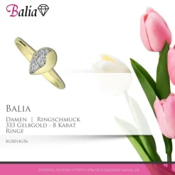 Balia Damen Ring aus 333 Gelbgold mit Zirkonia Gr.56 BGR014G56
