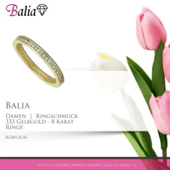 Balia Damen Ring aus 333 Gelbgold mit Zirkonia Gr.56 BGR012G56