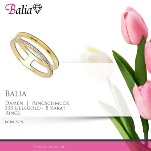 Balia Damen Ring aus 333 Gelbgold mit Zirkonia Gr.56 BGR015G56