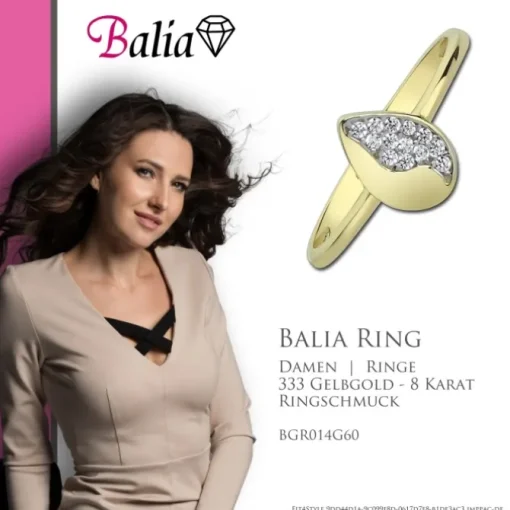 Balia Damen Ring aus 333 Gelbgold mit Zirkonia Gr.60 BGR014G60