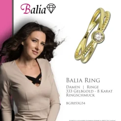 Balia Damen Ring aus 333 Gelbgold mit Zirkonia Gr.54 BGR053G54
