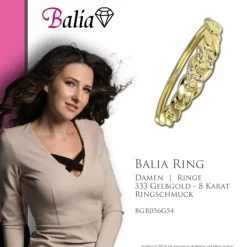 Balia Damen Ring aus 333 Gelbgold mit Zirkonia Gr.54 BGR056G54