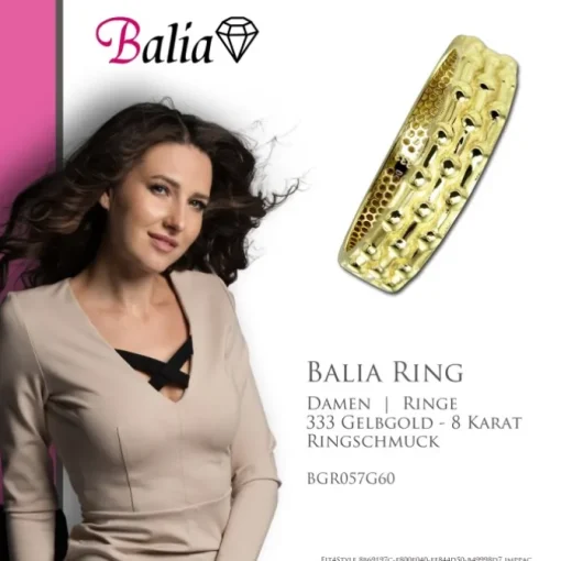 Balia Damen Ring aus 333 Gelbgold Gr.60 BGR057G60