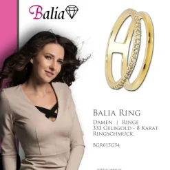 Balia Damen Ring aus 333 Gelbgold mit Zirkonia Gr.54 BGR015G54