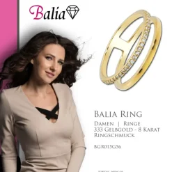 Balia Damen Ring aus 333 Gelbgold mit Zirkonia Gr.56 BGR015G56