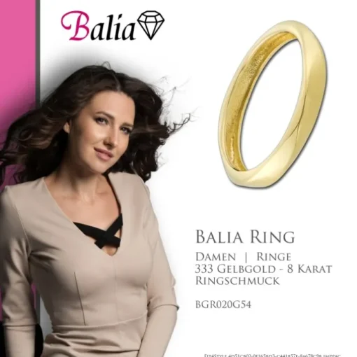 Balia Damen Ring aus 333 Gelbgold Gr.54 BGR020G54