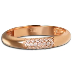 Balia Damen Ring aus 333 Rosegold 3-reihig mit Zirkonia Gr.62 BGR064R62