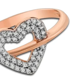 Balia Damen Ring aus 333 Rosegold Herz mit Zirkonia Gr.54 BGR019R54