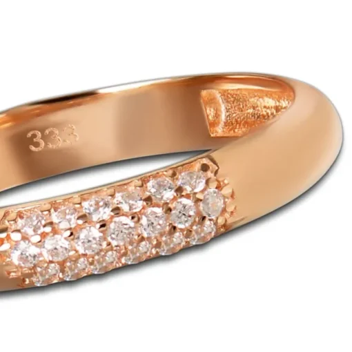 Balia Damen Ring aus 333 Rosegold 3-reihig mit Zirkonia Gr.60 BGR064R60