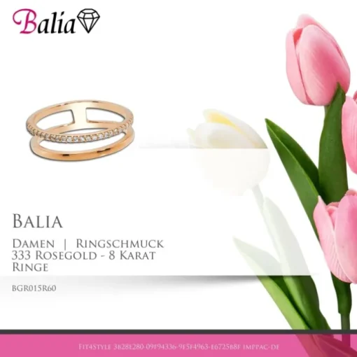 Balia Damen Ring aus 333 Rosegold mit Zirkonia Gr.54 BGR015R60