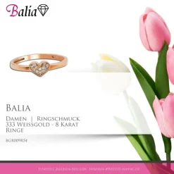 Balia Damen Ring aus 333 Rosegold mit Zirkonia Gr.54 BGR009R54