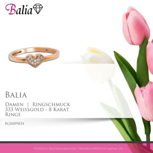 Balia Damen Ring aus 333 Rosegold mit Zirkonia Gr.54 BGR009R54