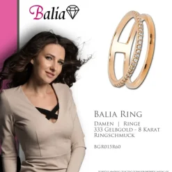 Balia Damen Ring aus 333 Rosegold mit Zirkonia Gr.54 BGR015R60